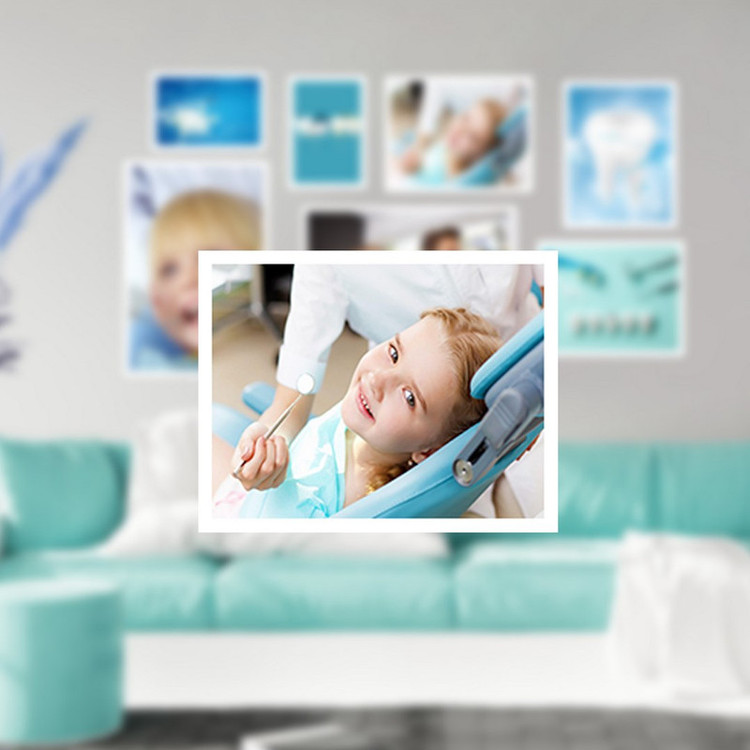 تابلو بکلیت طرح سلامت دندان و مطب دندانپزشکی مدل W-1323 مجموعه 7 عددی