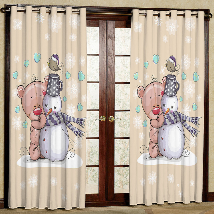 پرده مدل مخمل پانچی طرح کودک کد 1832T2 سایز 200x140 سانتی متر