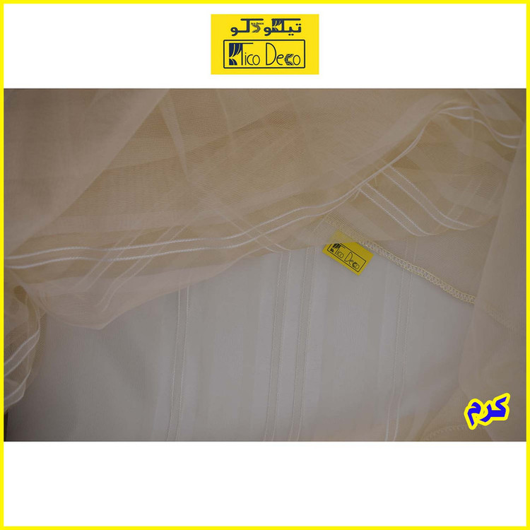 پرده تیکو دکو مدل حریر ژرسه سه لاین ژوردار سایز 140*280 سانتی متر