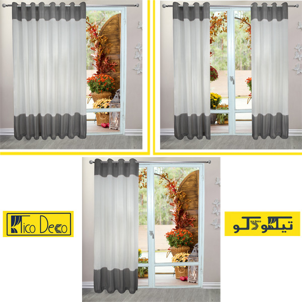 پرده تیکو دکو مدل کتان هرینگ ژور دار شش چین سایز 225x275 سانتیمتر