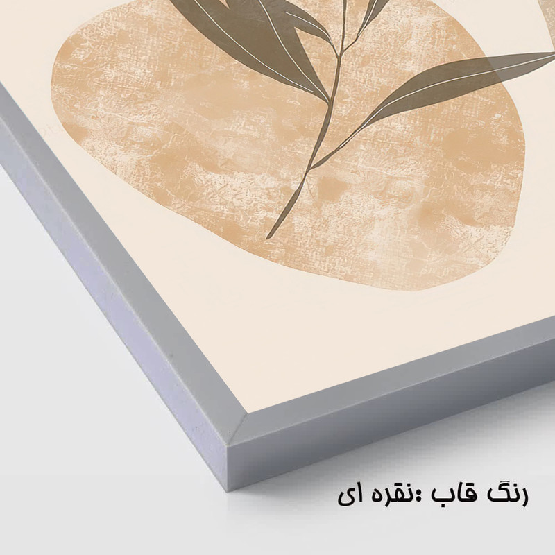 تابلو بکلیت طرح نقاشی مینیمال و پرنده و قاصدک مدل SI- 3725 فریم نقره ای مجموعه 7 عددی