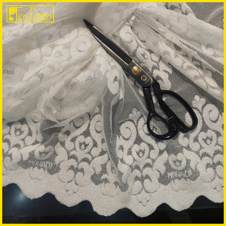 پرده تیکو دکو مدل دوخت ساده تور راشل کادکا طرح ورسای دالبوردار سایز 280 × 400 سانتیمتر