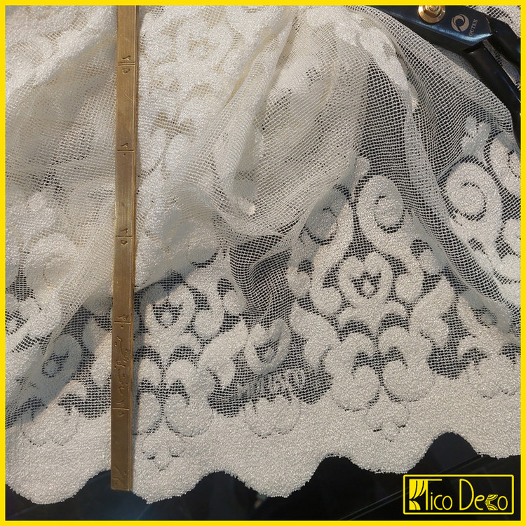 پرده تیکو دکو مدل دوخت ساده تور راشل کادکا طرح ورسای دالبوردار سایز 280 × 400 سانتیمتر