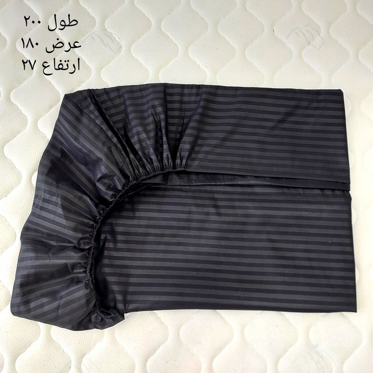 سرویس ملحفه مدل کشدار ni06090 طرح هتلی کد 180 دو نفره سه تکه