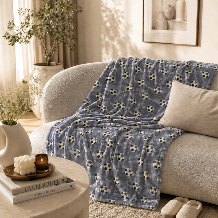 پتو مسافرتی 1 نفره مدل توپ فوتبال سایز 160×220 سانتیمتر