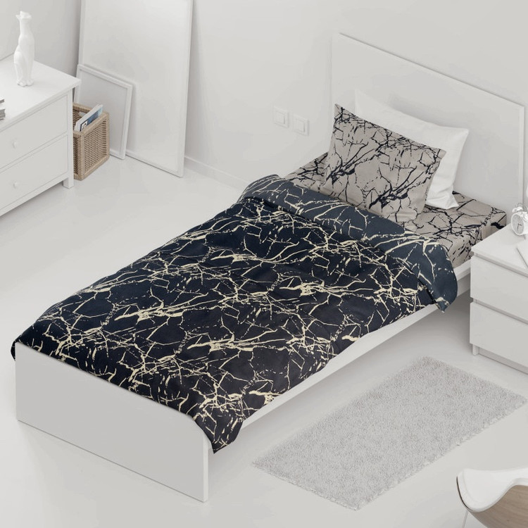 روکش لحاف مدل سنگ مرمر یک نفره سایز 160 ×220 سانتی متر