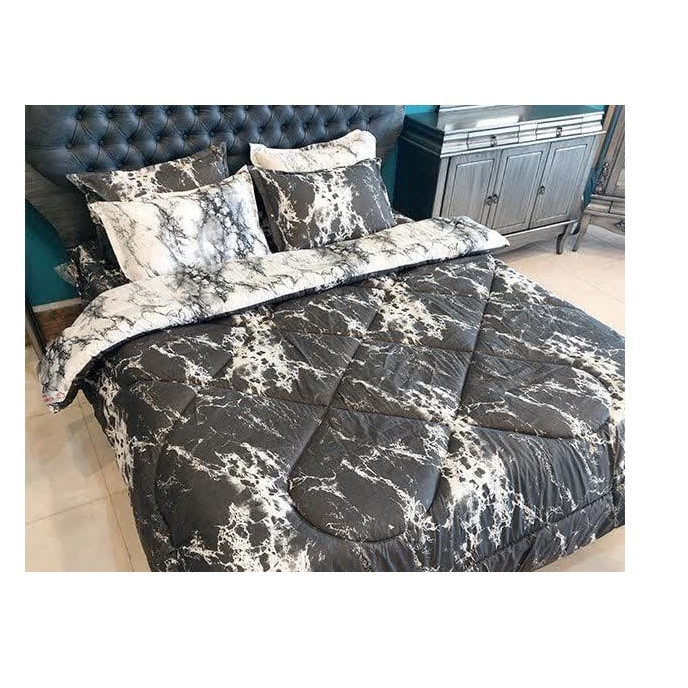 روکش لحاف مدل سنگ مرمر یک نفره سایز 160 ×220 سانتی متر