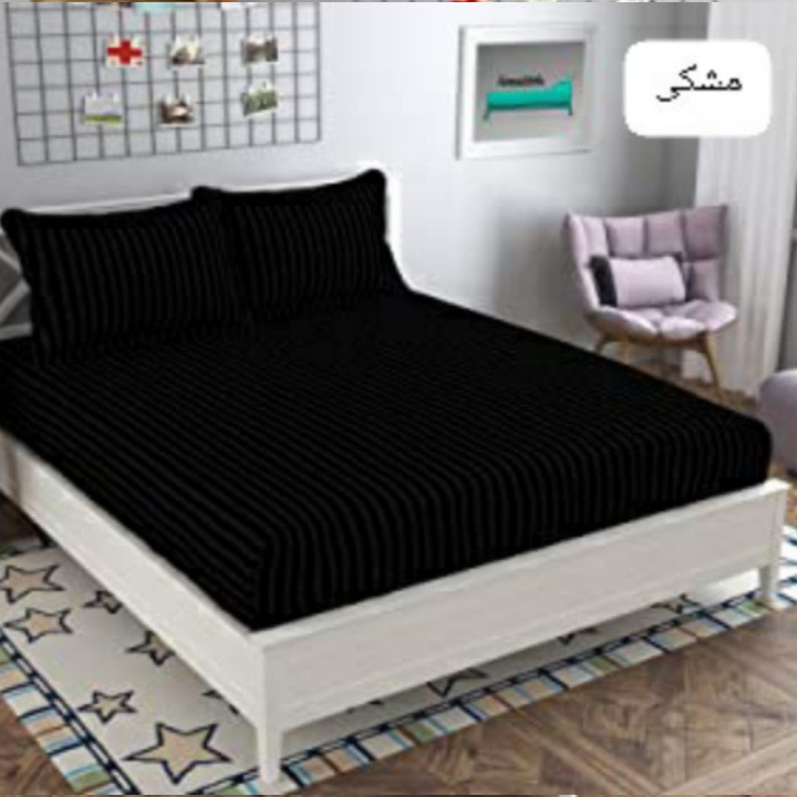 سرویس ملحفه مدل ni05090 طرح هتلی نیکیا کد 160 دو نفره سه تکه