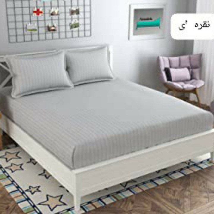 سرویس ملحفه مدل ni05090 طرح هتلی نیکیا کد 160 دو نفره سه تکه