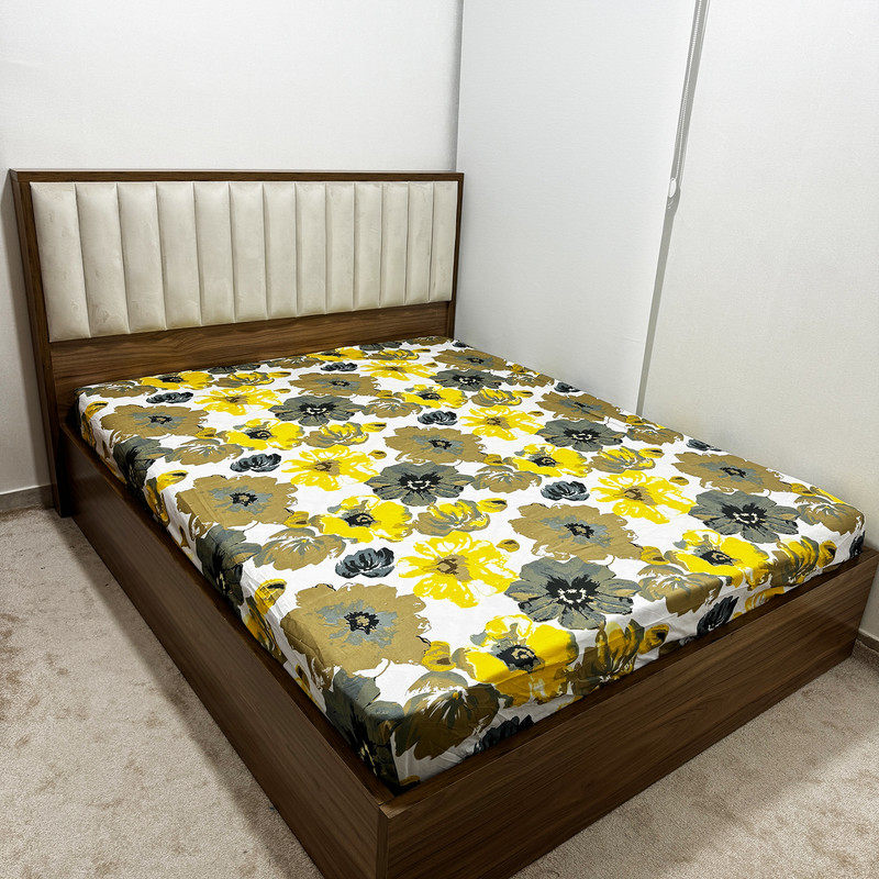ملحفه ناتوسا مدل کشدار کالم دو نفره سایز 180x200 سانتی متر
