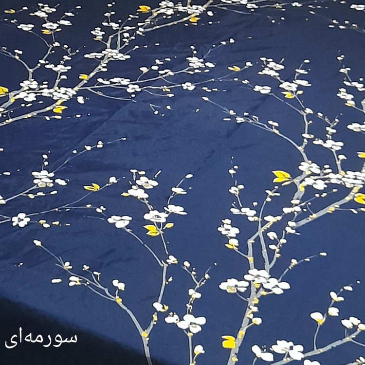 سرویس ملحفه مدل کشدوز طرح شکوفه کد 90 یک نفره دو تکه