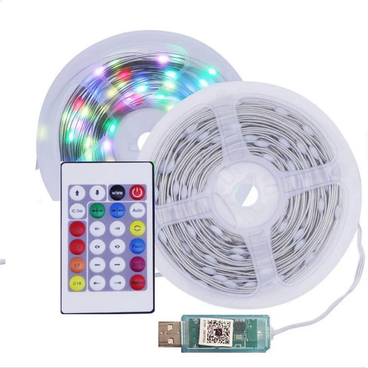 ریسه ال ای دی مدل فول کالر هوشمند بلوتوثی کد RGB IC usb 5v طول 10 متر