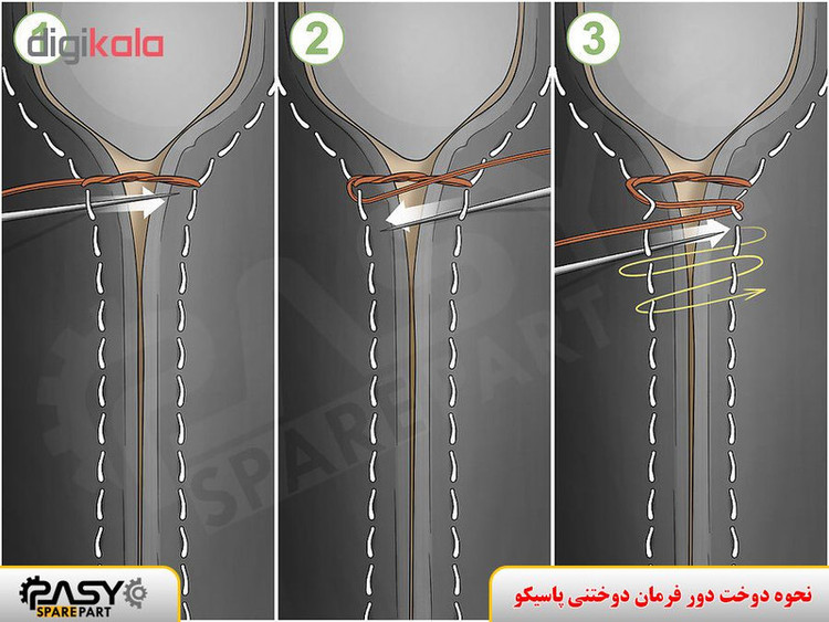 دورفرمان دوختنی چرم پاسیکو مدل Bugatti طرح سوزنی مشکی