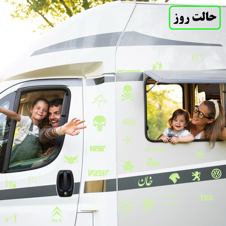 برچسب بدنه خودرو مدل شب تاب طرح نوتیفیکیشن کد CK