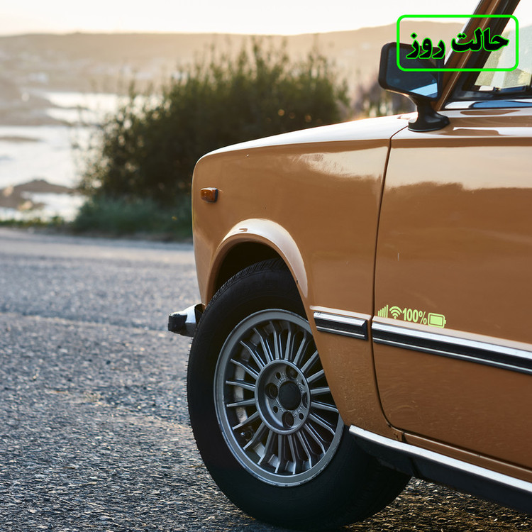 برچسب بدنه خودرو مدل شب تاب طرح نوتیفیکیشن کد CK