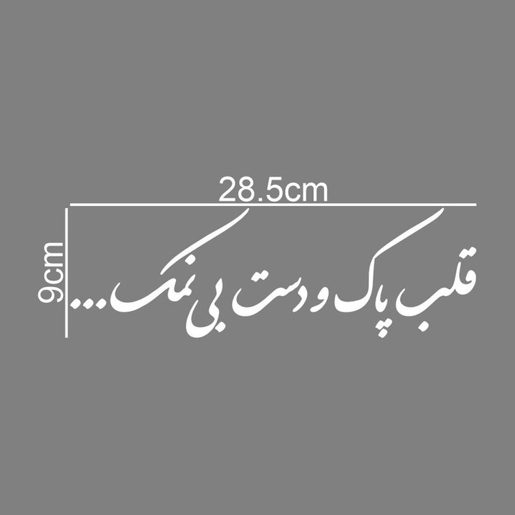 برچسب بدنه خودرو طرح قلب پاک و دست بی نمک کد MT-W520