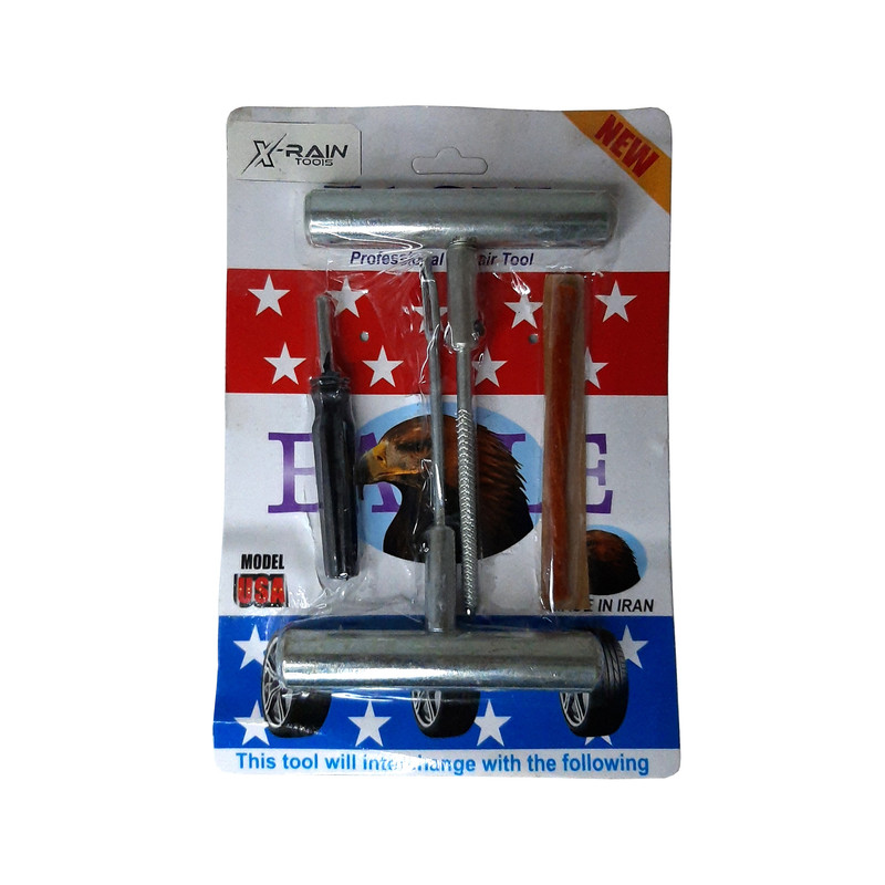 کیت پنچرگیری لاستیک خودرو ایکس راین تولز مدل LE-156 مجموعه 4 عددی