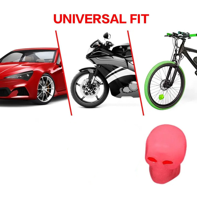 سر والف لاستیک مدل بدون باتری SKULL-CAR-BIKE بسته 4 عددی