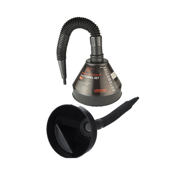 قیف خرطومی خودرو پی تی سی مدل 2in 1 Funnel بسته 2 عددی