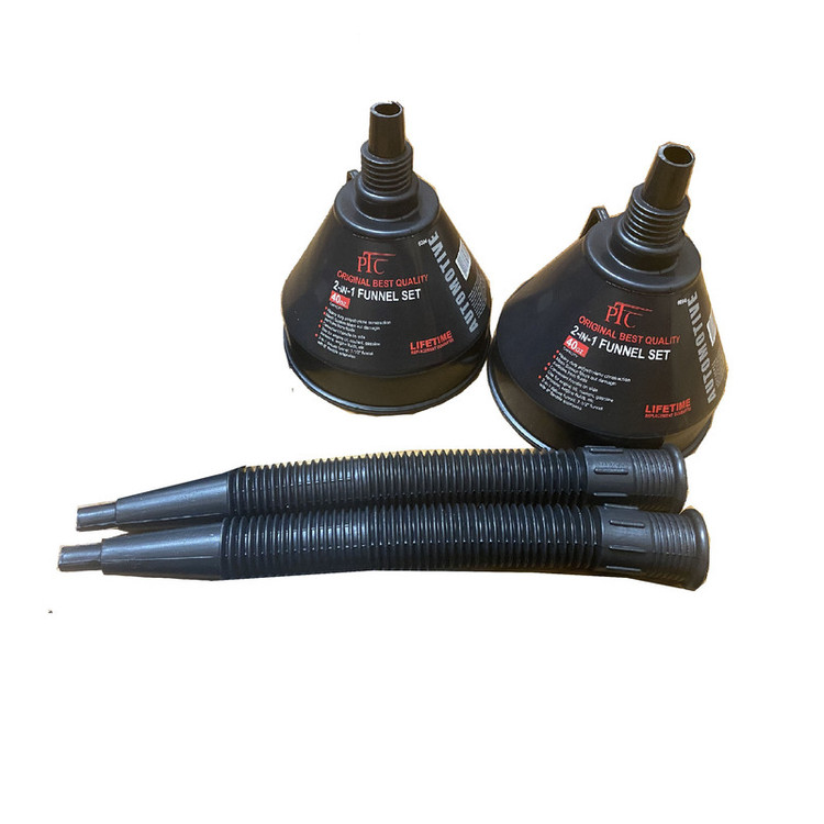 قیف خرطومی خودرو پی تی سی مدل 2in 1 Funnel بسته 2 عددی