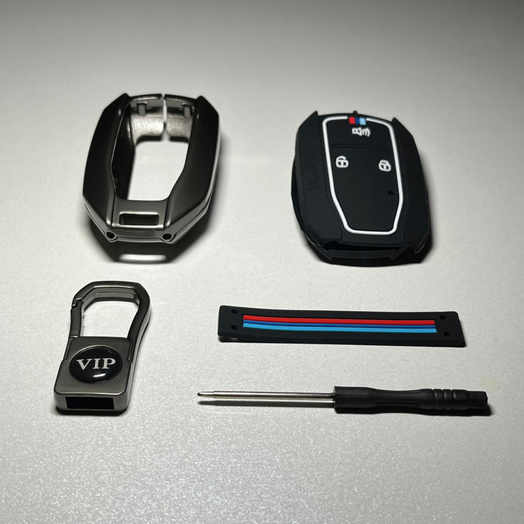 کاور ریموت و سوئیچ خودرو مدل دور فلزی شبرنگ کد MC-JAC-A مناسب برای جک S5