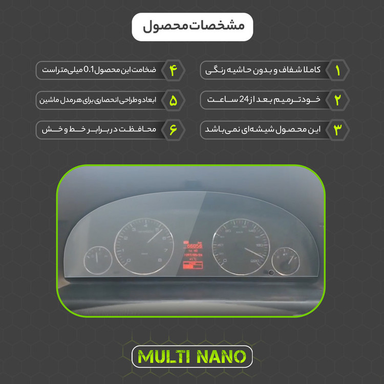 برچسب محافظ صفحه کیلومتر خودرو مولتی نانو مدل X-S1T مناسب برای سمند EF7