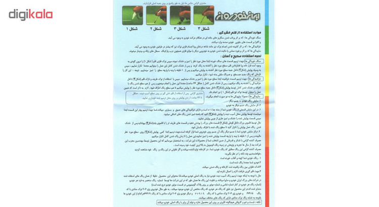 ست کامل قلم خشگیر بدنه خودرو ایران خودروان رنگ بژ (طلایی) ایران خودرو کد 63018