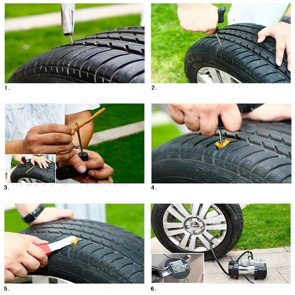 کیت پنچر گیری لاستیک خودرو تایگر مدل فلزی