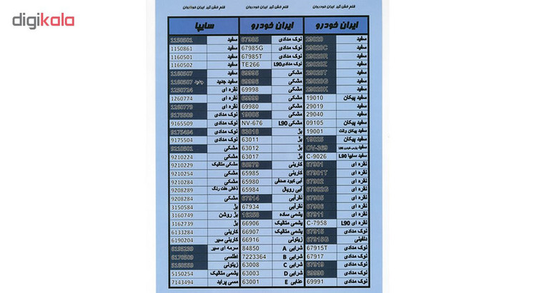 ست کامل قلم خشگیر بدنه خودرو ایران خودروان رنگ بژ (طلایی) ایران خودرو کد 63012