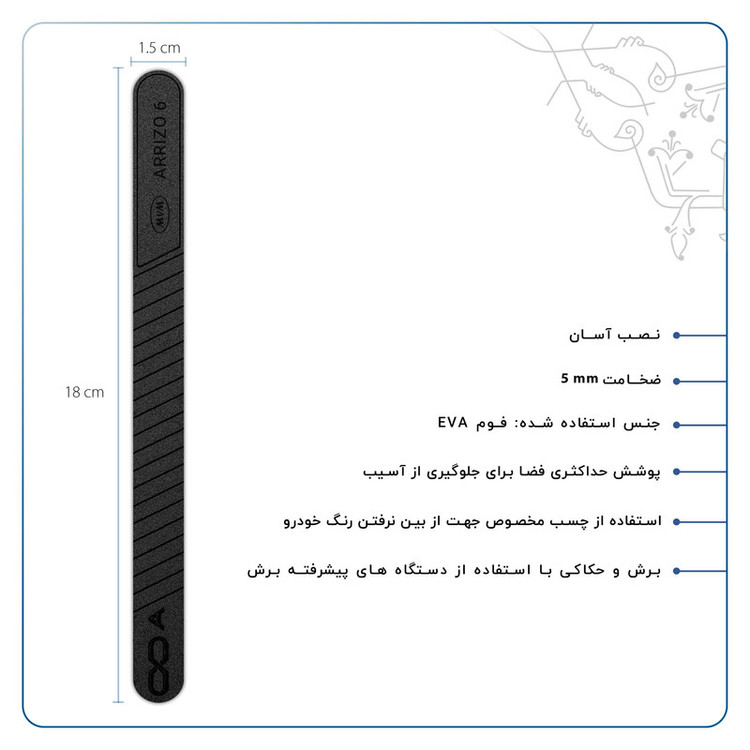 محافظ لبه درب خودرو ماهوت مدل AURA-B مناسب برای ام وی ام ARRIZO 6 مجموعه 4 عددی