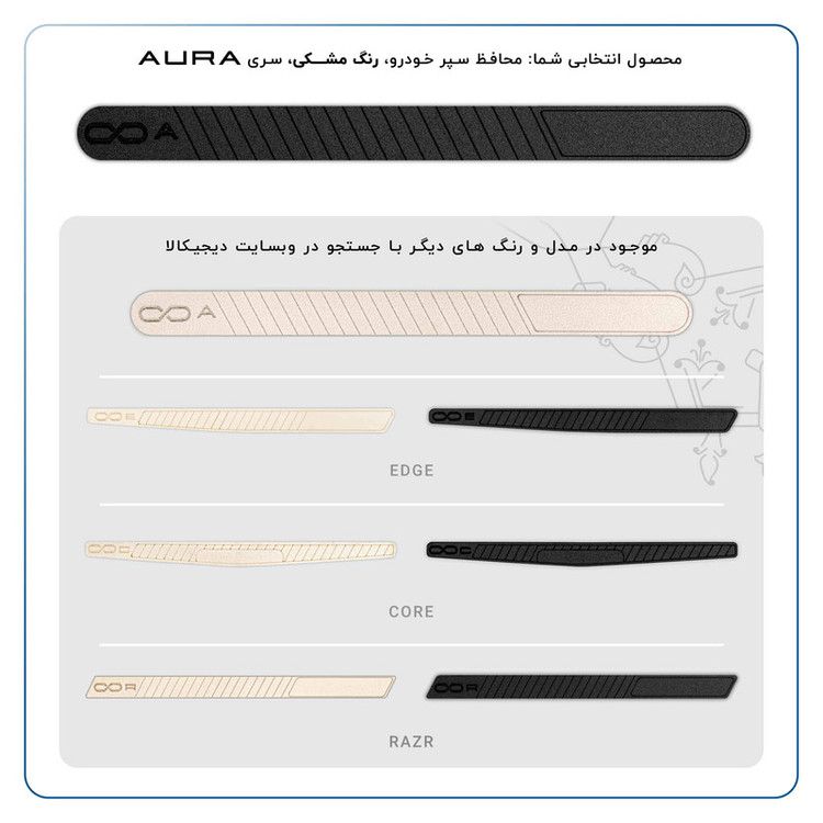 محافظ لبه درب خودرو ماهوت مدل AURA-B مناسب برای ام وی ام ARRIZO 6 مجموعه 4 عددی