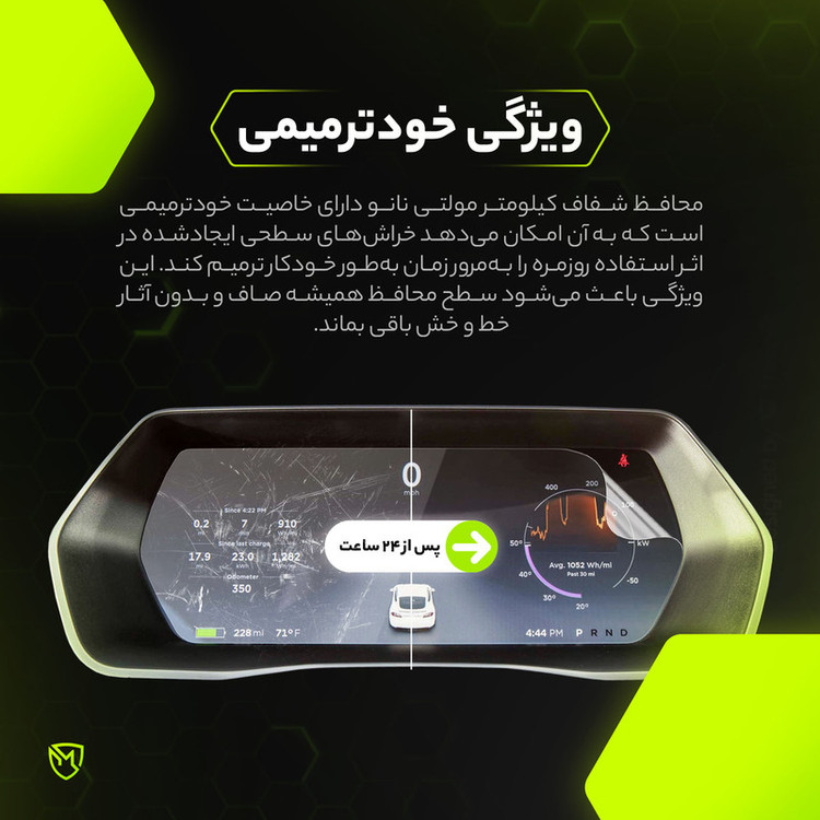 برچسب محافظ صفحه کیلومتر خودرو مولتی نانو مدل X-S1T مناسب برای چری Arrizo 5 Turbo