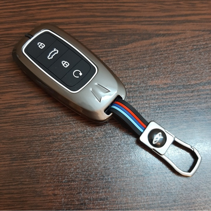 کاور سوییچ خودرو دیاموند شاپینگ مدل DS-Tiggo-8PRO-logo-metal مناسب برای چری تیگو 8 پرو