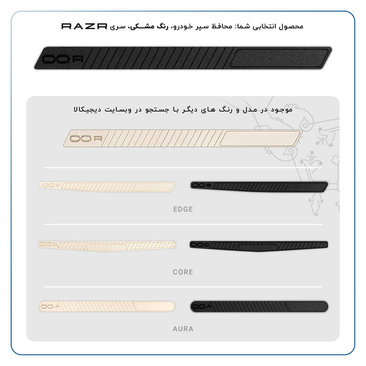 محافظ لبه درب خودرو ماهوت مدل RAZR-B مناسب برای هیوندای ACCENT مجموعه 4 عددی