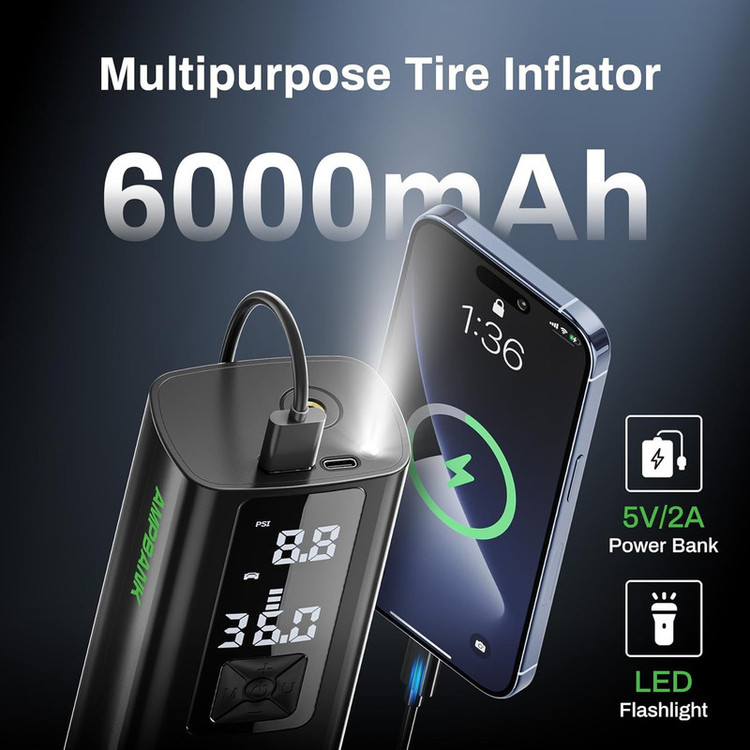 کمپرسور هوا شارژی 60 وات با حداکثر فشار 150 پیاسآی امپ بنک مدل AT003