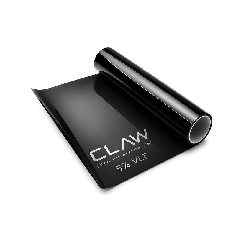برچسب دودی شیشه خودرو کلاو مدل ضد خش 5 درصد آنتی یووی دو لایه کد claw-iiim-05 رول 4 متری