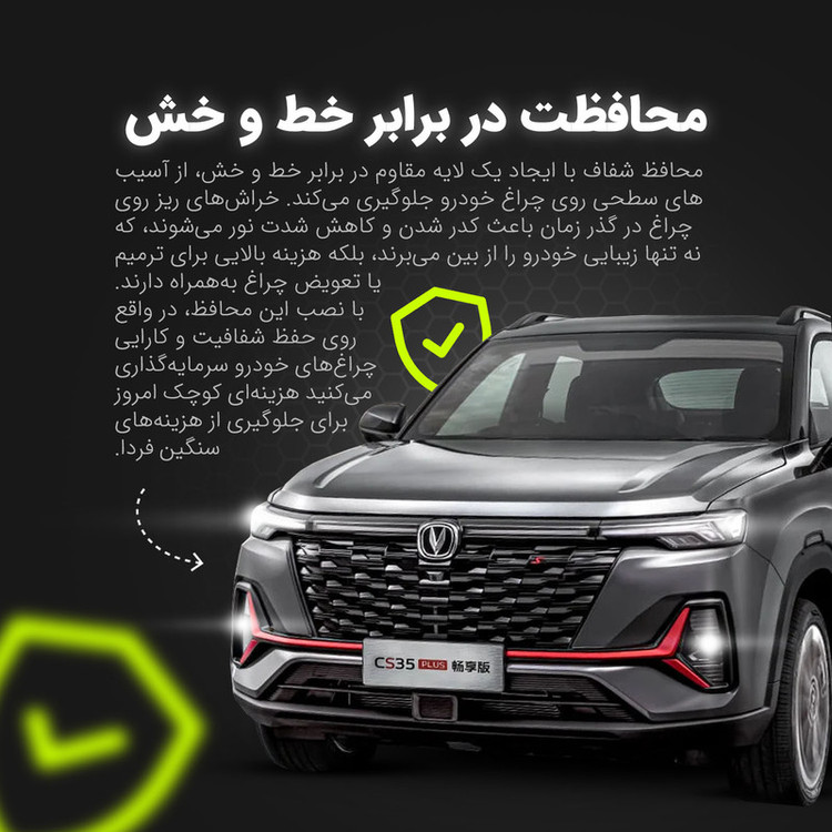 برچسب محافظ چراغ جلو خودرو شفاف مولتی نانو مدل X-H1T مناسب برای هایما S5 Pro مجموعه 6 عددی