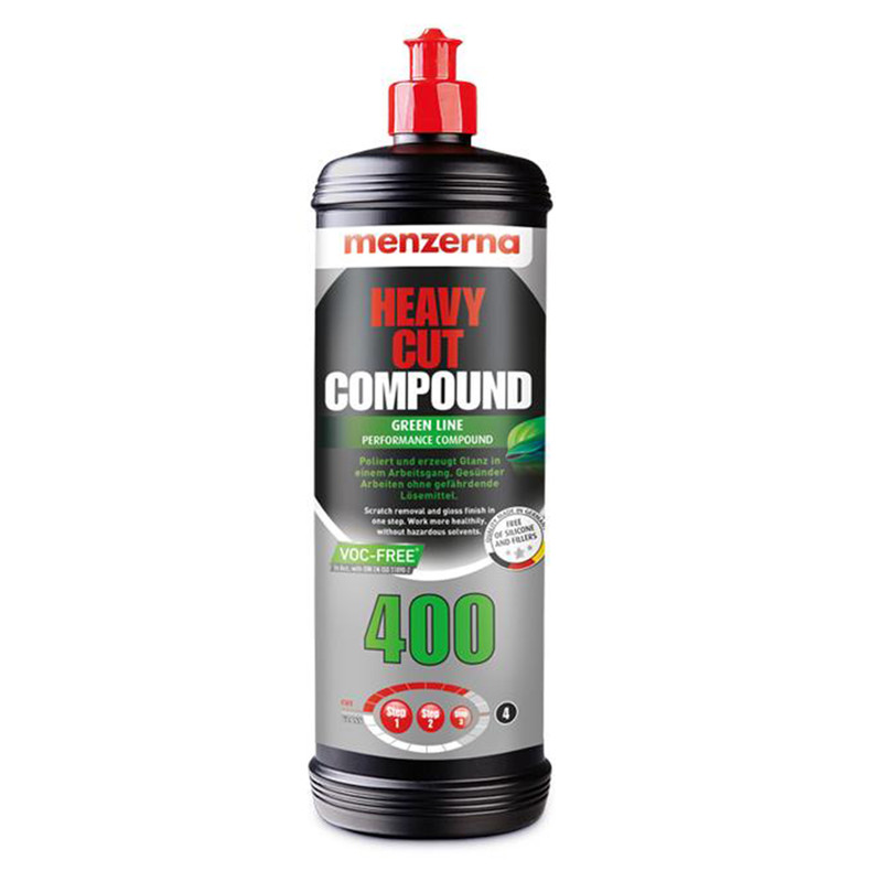 مایع پولیش بدنه خودرو منزرنا مدل HeavyCutCompound400 GREEN LINE حجم 1000 میلی لیتر