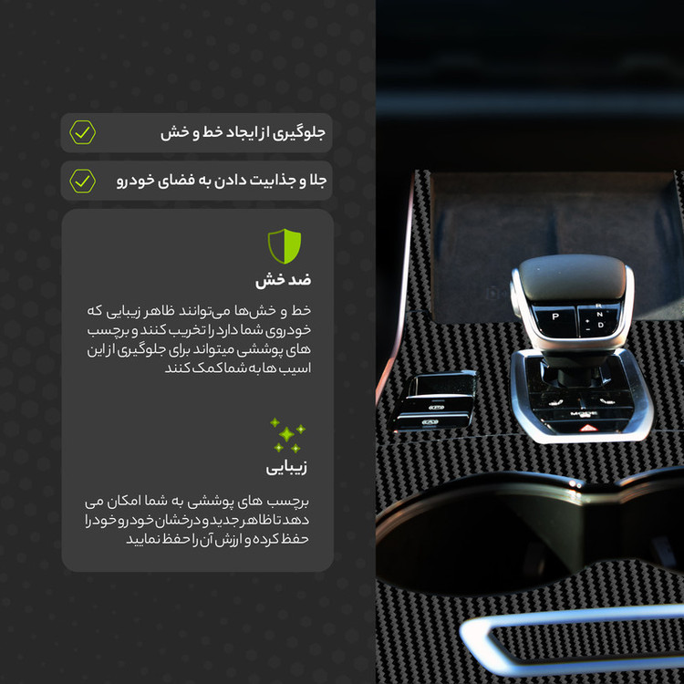 برچسب محافظ کنسول خودرو مولتی نانو طرح کربن مدل X-F1C مناسب برای بهمن دیگنیتی پرایم مجموعه ی 35 عددی