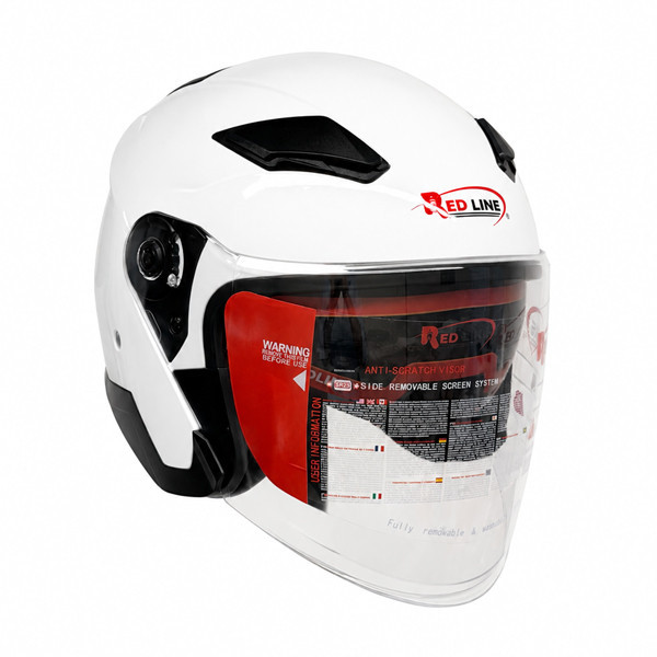 کلاه کاسکت سهچهارم بدون فک ردلاین مدل BRIGHT WHITE 956