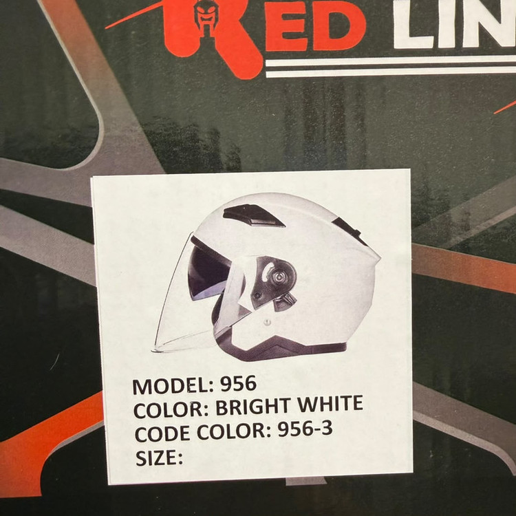 کلاه کاسکت سهچهارم بدون فک ردلاین مدل BRIGHT WHITE 956