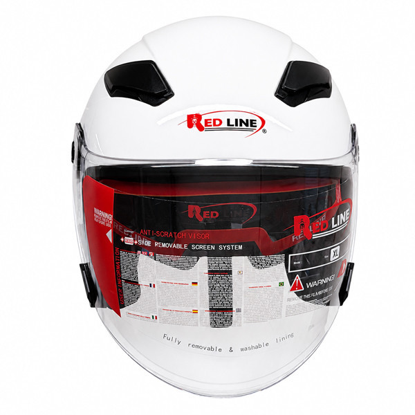کلاه کاسکت سهچهارم بدون فک ردلاین مدل BRIGHT WHITE 956