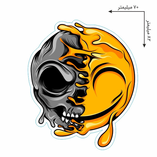 برچسب بدنه موتورسیکلت مدل اموجی چشمک