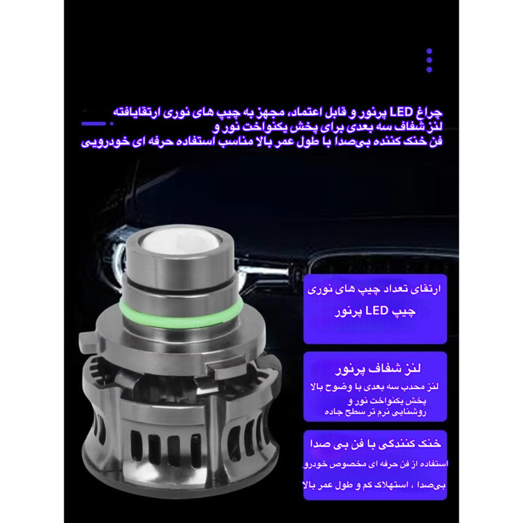 هدلایت خودرو مدل Laser LED Fog Light پایه H7 بسته دو عددی