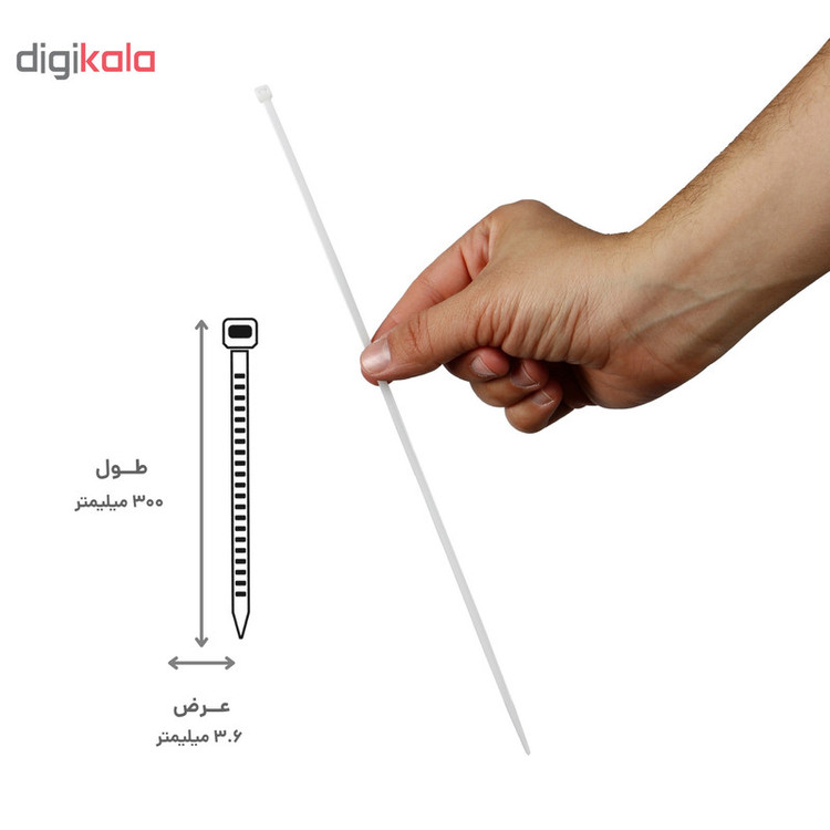 بست کمربندی پاور لینک مدل PL-300x3.6 سایز 30 سانتیمتر بسته 100 عددی