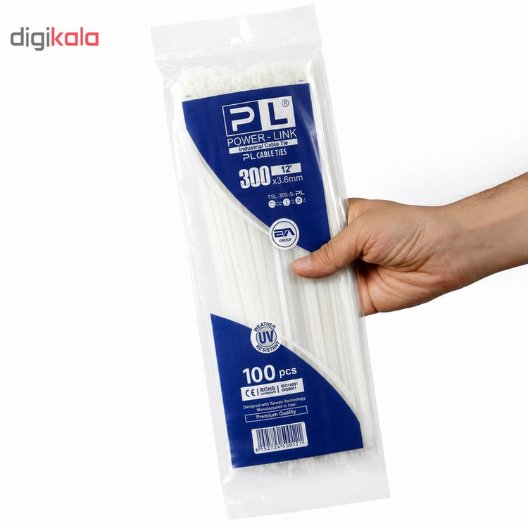 بست کمربندی پاور لینک مدل PL-300x3.6 سایز 30 سانتیمتر بسته 100 عددی