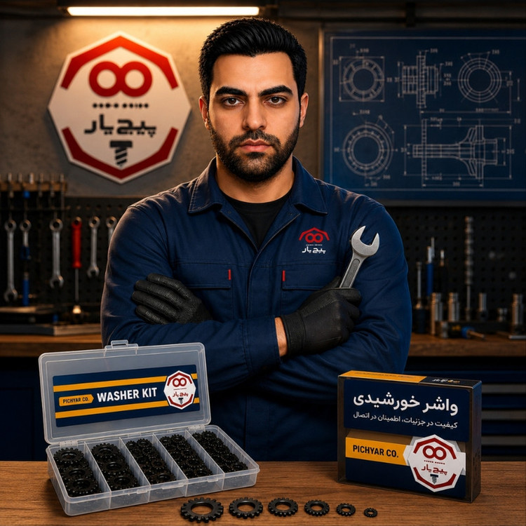 واشر پیچ یار مدل خورشیدی مجموعه 150 عددی