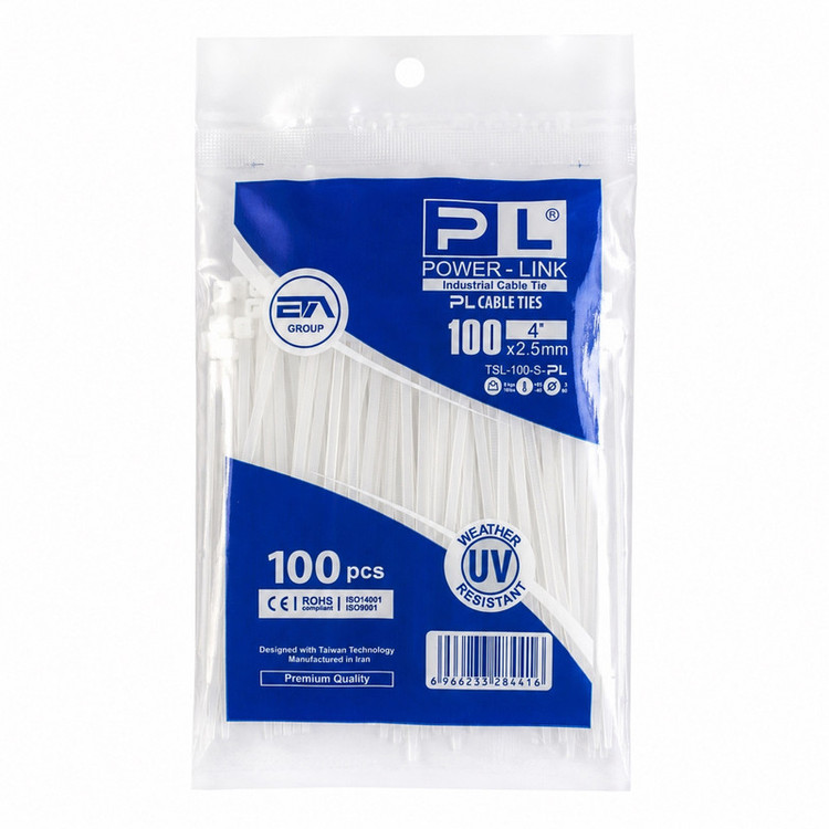 بست کمربندی پاور لینک مدل PL-100x2.5 سایز 10 سانتیمتر بسته 100 عددی