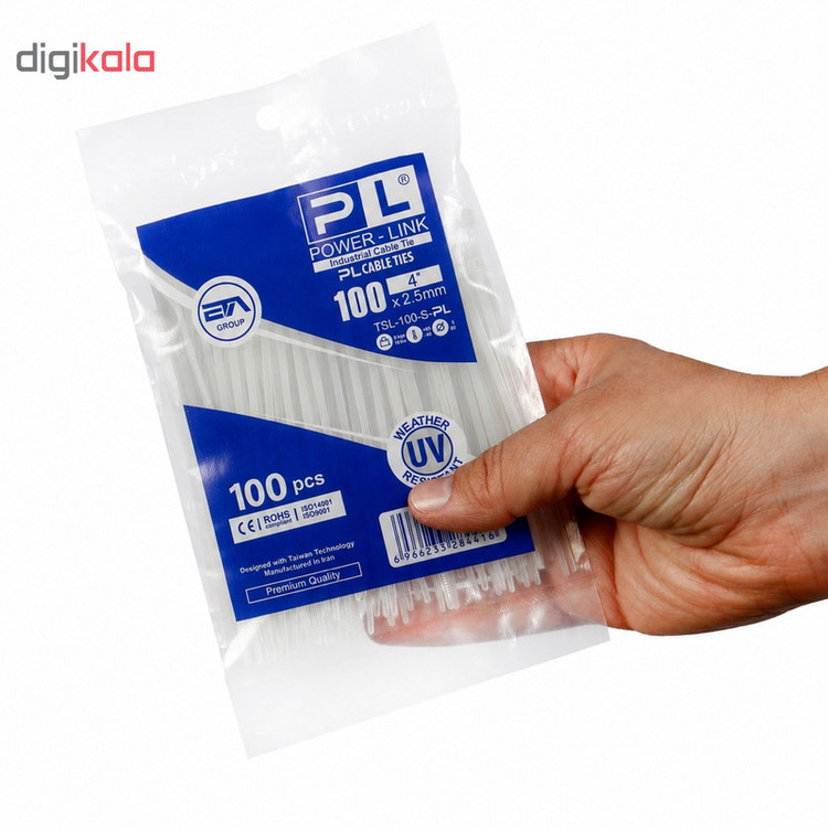 بست کمربندی پاور لینک مدل PL-100x2.5 سایز 10 سانتیمتر بسته 100 عددی
