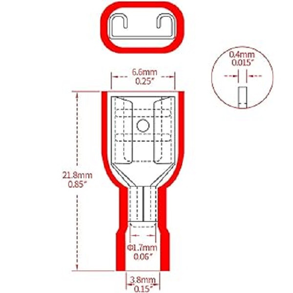 وایرشو نری و مادگی مدل کولری کد FDFD1.5-2.5-6 بسته 50 عددی